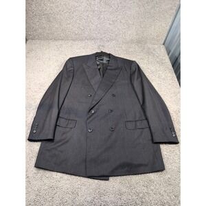 Ermenegildo Zegna Double Breasted Suit Jacket Men's Dark Gray Size 58L